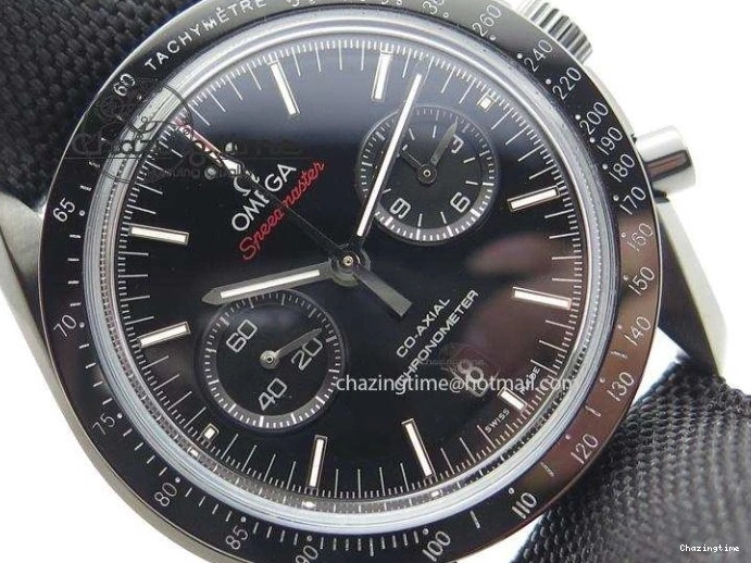 0817 DailyWear Speedmaster Professional Chronometer PVD Black Dial On Black Leather Strap A 8259